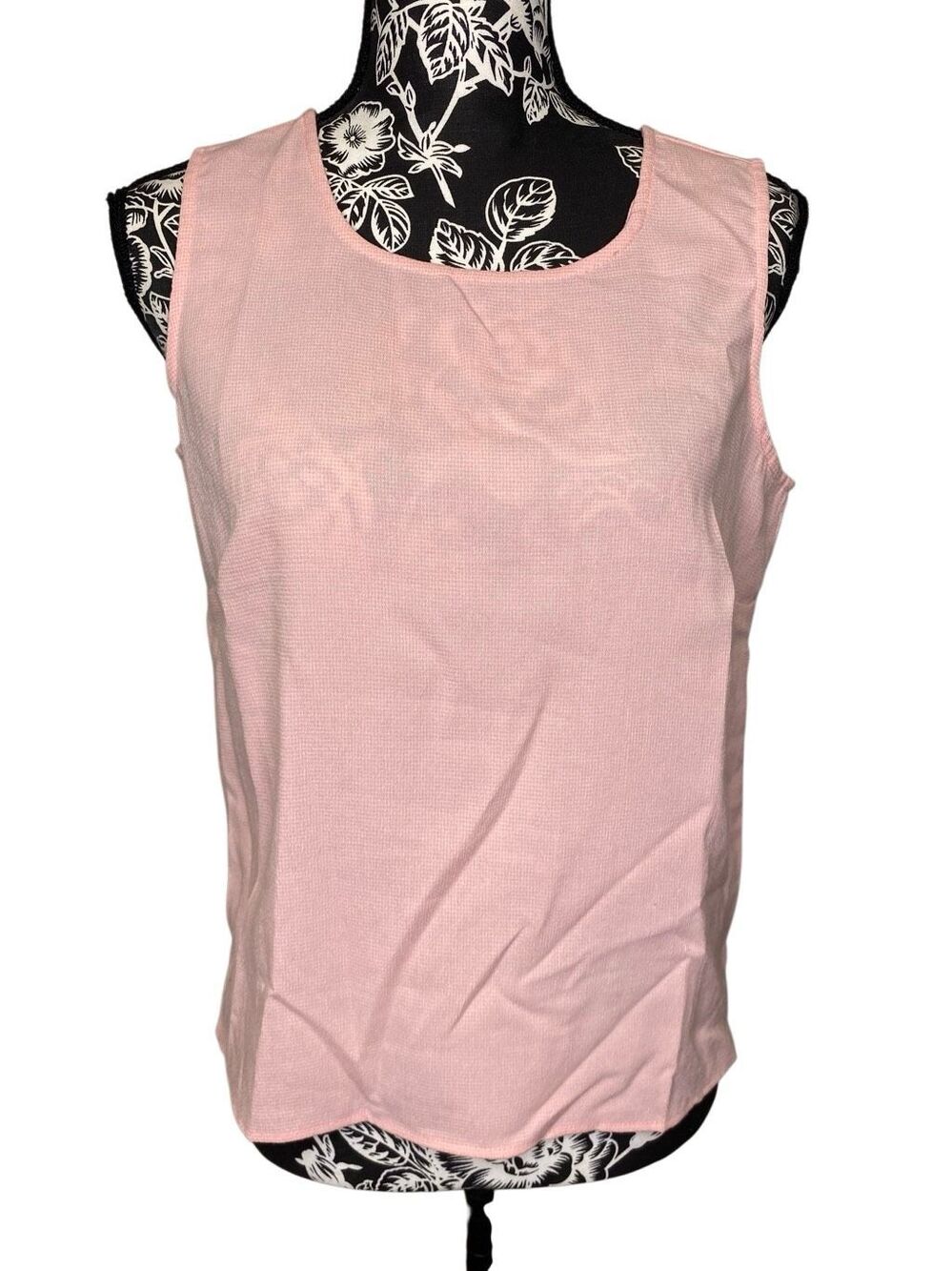 Christopher & Banks Pink Sleeveless Blouse Scoop Neck Side Slit Career Casual